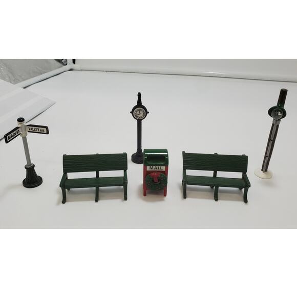 Lot of 6 Vintage Dept 56 Snow Village Accessories (Mail Box, Park Benchs, Etc) - Picture 1 of 10